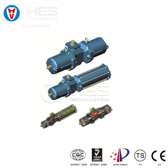 a 120 Angle Trip Rack and Pinion Double Acting Pneumatic Actuator