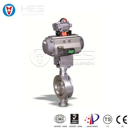 Double Acting Pneumatic Wafer Type Hard Sealing Butterfly Valve